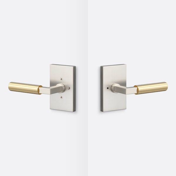 Sure-Loc Hardware Sure-Loc Hardware Levanto Privacy Rosette, Nickel, Smooth Grip in Satin Brass LV102 NI GRIP-SM SB - main